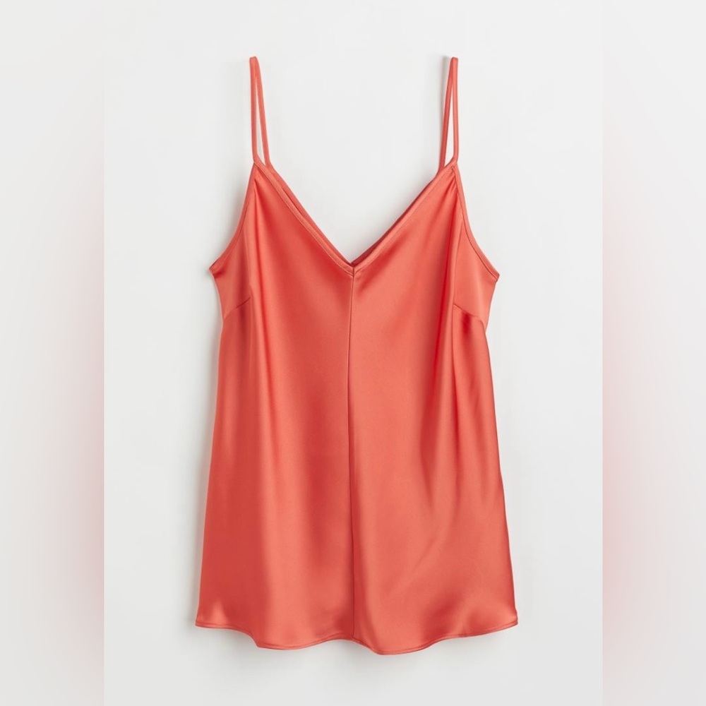 Fire Orange satin H&M camisole, NWT, sz L